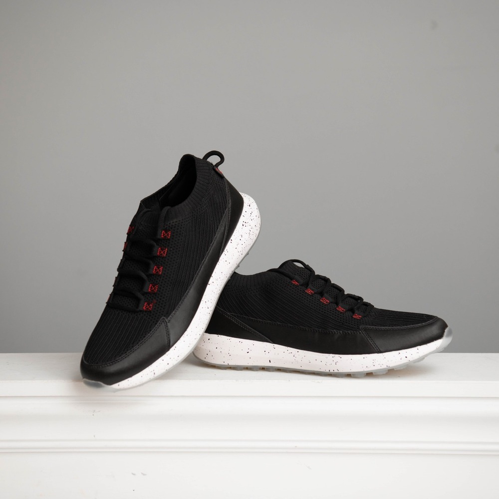 STROLL Golf Shoes Mens Size 12 Black Knit Lace Up Sneakers Athletic‎ Performance